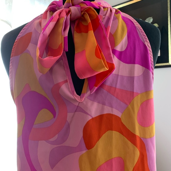 Tyche Abstract Multicolored Halter Top - Picture 6 of 9